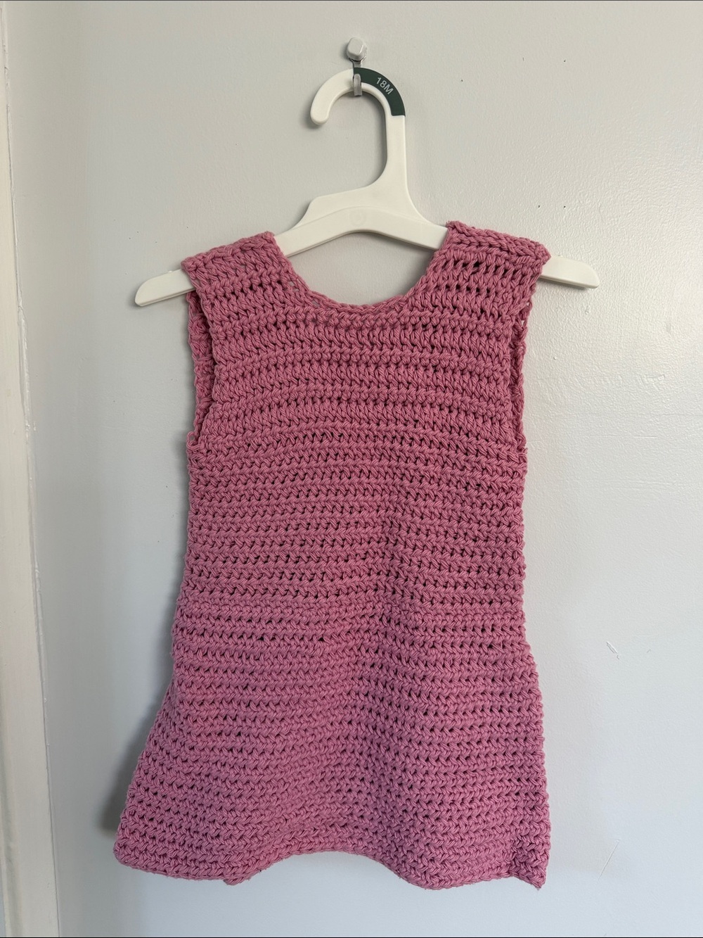 Handmade Crochet Sleeveless Dress in Dusty Rose